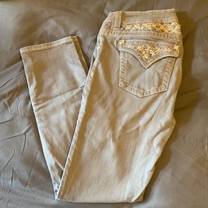 Embellished gray miss me jeans
